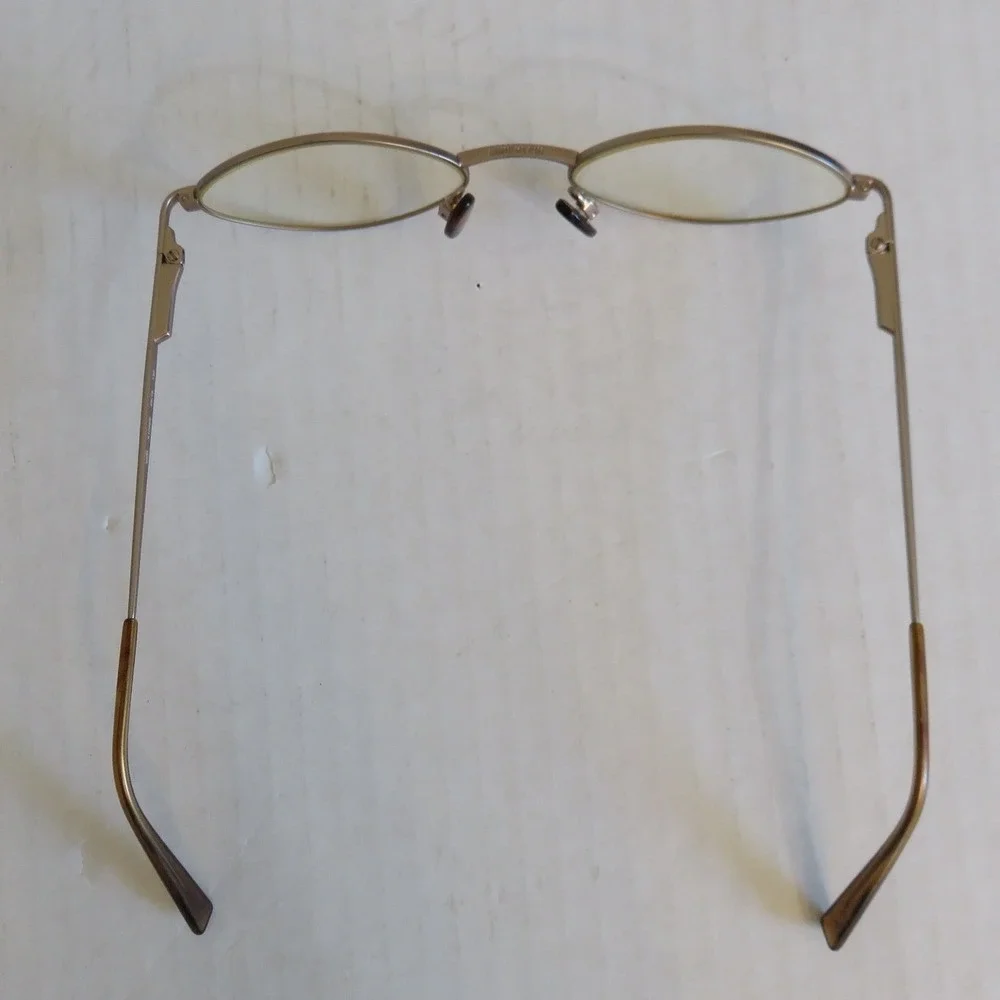 Anne Klein Y2K Gold Bronze Metal Oval Eyeglass Frames 49-18-130 Womens